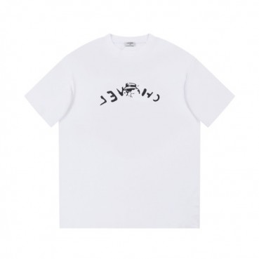 샤넬 남/녀 크루넥 화이트 반팔티 - Chanel Unisex White Tshirts 