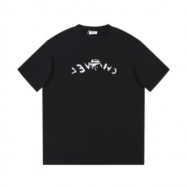 샤넬 남/녀 크루넥 블랙 반팔티 - Chanel Unisex Black Tshirts 
