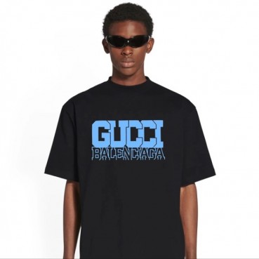 구찌 남/녀 블랙 크루넥 반팔티 - Gucci Unisex Black Short sleeved Tshirts 