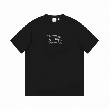 2023 버버리 남성 블랙 크루넥 반팔티 - Burberry Mens Black Short Sleeved Tshirts 