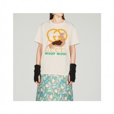 구찌 남/녀 화이트 크루넥 반팔티 - Gucci Unisex White Short sleeved Tshirts 