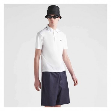 프라다 남성 화이트 폴로 반팔티 - Prada Mens White Short sleeved Tshirts 