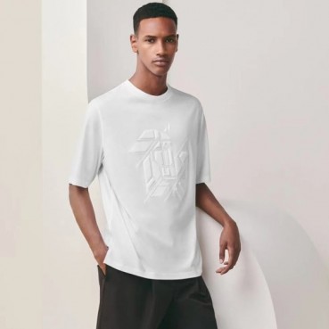 에르메스 남성 화이트 크루넥 반팔티 - Hermes Mens White Short sleeved Tshirts 