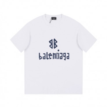 발렌시아가 남성 화이트 크루넥 반팔티 - Balenciaga Mens White Short sleeved Tshirts 