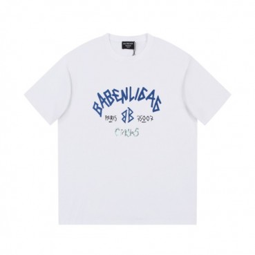 발렌시아가 남성 화이트 크루넥 반팔티 - Balenciaga Mens White Short sleeved Tshirts 