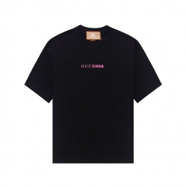 구찌 남/녀 블랙 크루넥 반팔티 - Gucci Unisex Black Short sleeved Tshirts 