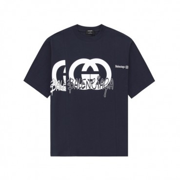 구찌 남/녀 네이비 크루넥 반팔티 - Gucci Unisex Navy Short sleeved T