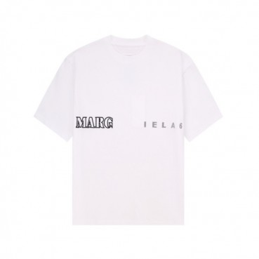 메종마르지엘라 남/녀 크루넥 화이트 반팔티 - Maison Margiela Unisex White Tshirts 