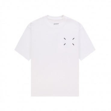 메종마르지엘라 남/녀 크루넥 화이트 반팔티 - Maison Margiela Unisex White Tshirts 