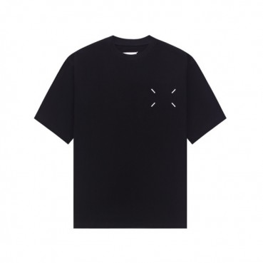 메종마르지엘라 남/녀 크루넥 블랙 반팔티 - Maison Margiela Unisex Black Tshirts 