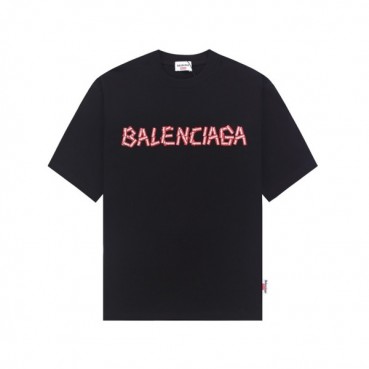 발렌시아가 남성 크루넥 블랙 반팔티 - Balenciaga Mens Black Short sleeved Tshirts 