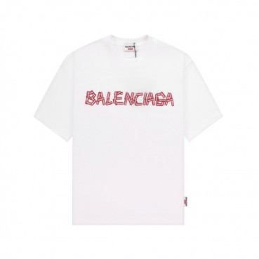 발렌시아가 남성 크루넥 화이트 반팔티 - Balenciaga Mens White Short sleeved Tshirts 
