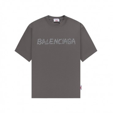 발렌시아가 남성 크루넥 그레이 반팔티 - Balenciaga Mens Gray Short sleeved Tshirts 