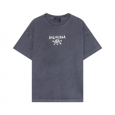 발렌시아가 남성 크루넥 그레이 반팔티 - Balenciaga Mens Gray Short sleeved T