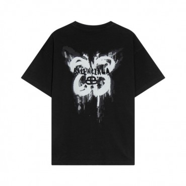 발렌시아가 남성 크루넥 블랙 반팔티 - Balenciaga Mens Black Short sleeved T