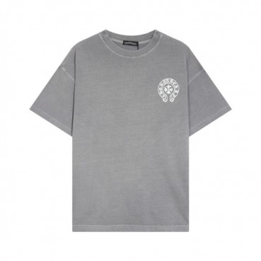 크롬하츠 남성 그레이 크루넥 반팔티 - Chrom Hearts Mens Gray Short sleeved Tshirts 