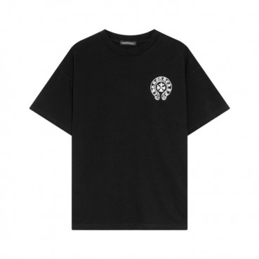 크롬하츠 남성 블랙 크루넥 반팔티 - Chrom Hearts Mens Black Short sleeved Tshirts 
