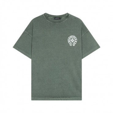 크롬하츠 남성 그린 크루넥 반팔티 - Chrom Hearts Mens Green Short sleeved Tshirts 