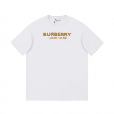 버버리 남/녀 화이트 크루넥 반팔티 - Burberry Unisex White Tshirts 