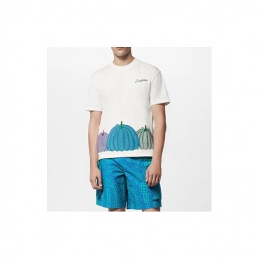루이비통 남성 화이트 크루넥 반팔티 - Louis vuitton Mens White Short sleeved T