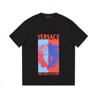 베르사체 남성 블랙 크루넥 반팔티 - Versace Mens Black Tshirts 