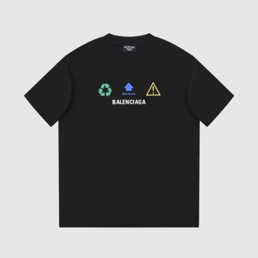 발렌시아가 남성 크루넥 블랙 반팔티 - Balenciaga Mens Black Short sleeved T