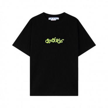오프화이트 남성 모던 블랙 반팔티 - Off white Mens Black Short sleeved Tshirts 
