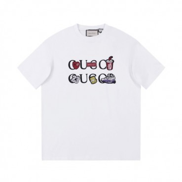 구찌 남/녀 화이트 크루넥 반팔티 - Gucci Unisex White Short sleeved T