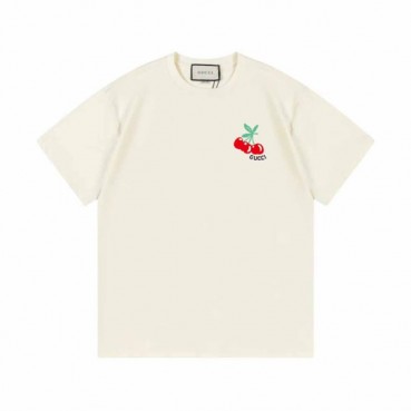 구찌 남/녀 아이보리 크루넥 반팔티 - Gucci Unisex Ivory Short sleeved T