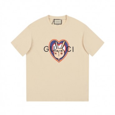 구찌 남/녀 아이보리 크루넥 반팔티 - Gucci Unisex Ivory Short sleeved T
