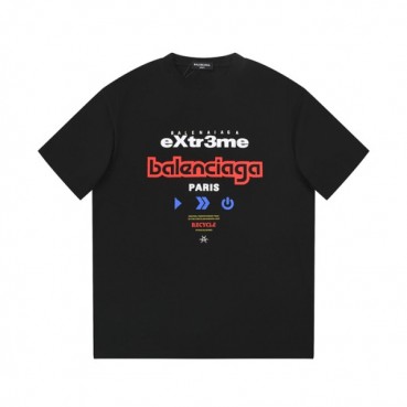 발렌시아가 남성 크루넥 블랙 반팔티 - Balenciaga Mens Black Short sleeved T