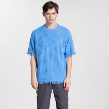 펜디 남성 블루 크루넥 반팔티 - Fendi Mens Blue Short sleeved T