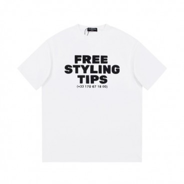 발렌시아가 남성 크루넥 화이트 반팔티 - Balenciaga Mens White Short sleeved T