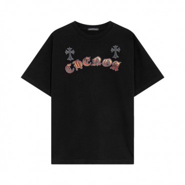 크롬하츠 남성 블랙 크루넥 반팔티 - Chrom Hearts Mens Black Short sleeved T