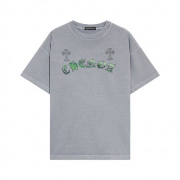 크롬하츠 남성 그레이 크루넥 반팔티 - Chrom Hearts Mens Gray Short sleeved T