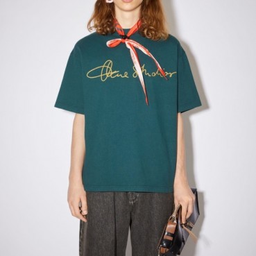 아크네 남/녀 그린 크루넥 반팔티 - Acne Unisex Green Short sleeved T