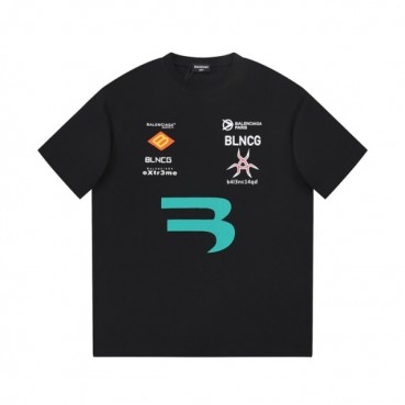 발렌시아가 남성 크루넥 블랙 반팔티 - Balenciaga Mens Black Short sleeved T
