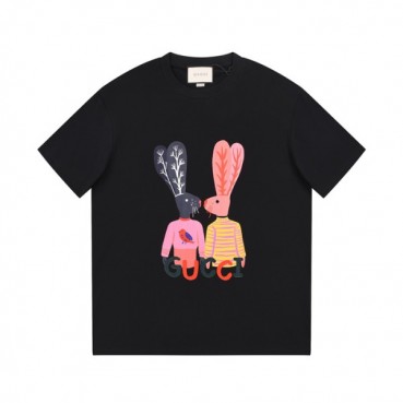 구찌 남/녀 블랙 크루넥 반팔티 - Gucci Unisex Black Short sleeved T