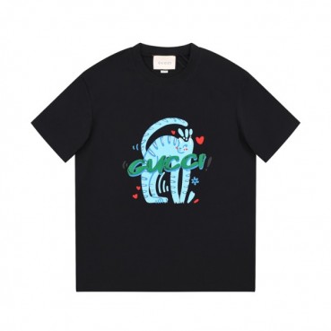 구찌 남/녀 블랙 크루넥 반팔티 - Gucci Unisex Black Short sleeved T