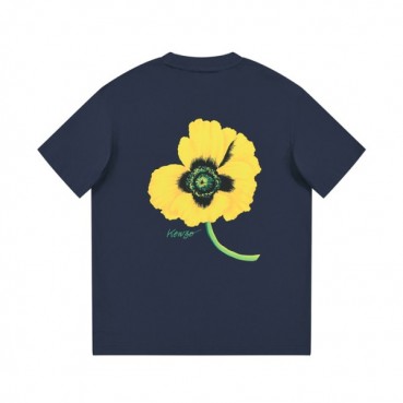 겐조 남/녀 네이비 크루넥 반팔티 - Kenzo Unisex Navy Tshirts 