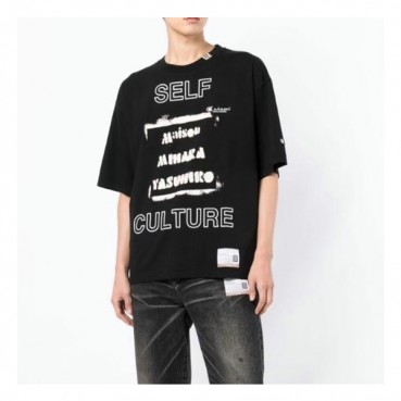 메종마르지엘라 남성 크루넥 블랙 반팔티 - Maison Margiela Mens Black Tshirts 