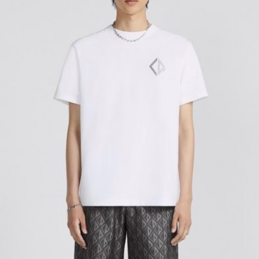 디올 남성 화이트 크루넥 반팔티 - Dior Mens White Short sleeved Tshirts 