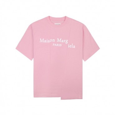 메종마르지엘라 남/녀 크루넥 핑크 반팔티 - Maison Margiela Unisex Pink Tshirts 