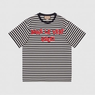 구찌 남/녀 블랙 크루넥 반팔티 - Gucci Unisex Black Short sleeved T