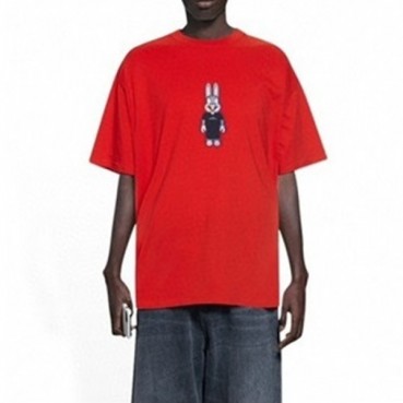 발렌시아가 남성 레드 반팔티 - Balenciaga Mens Red Tshirts 