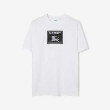 버버리 남성 화이트 크루넥 반팔티 - Burberry Mens White Tshirts 