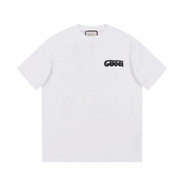 구찌 남/녀 화이트 크루넥 반팔티 - Gucci Unisex White Short sleeved T