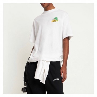 오프화이트 남성 모던 화이트/블랙 반팔티 - Off white Mens White/Black Short sleeved Tshirts 