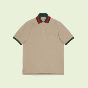 구찌 남성 카멜 폴로 반팔티 - Gucci Mens Camel Short sleeved T
