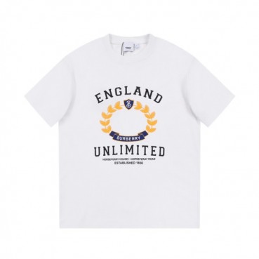 버버리 남성 화이트 크루넥 반팔티 - Burberry Mens White Tshirts 